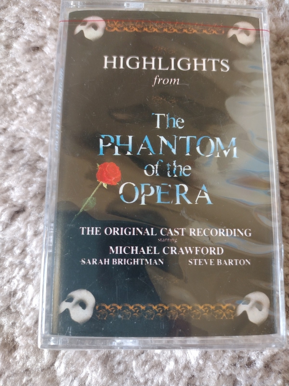 Highlights from The Phantom of the Opera Cassette - Black with Red Rose